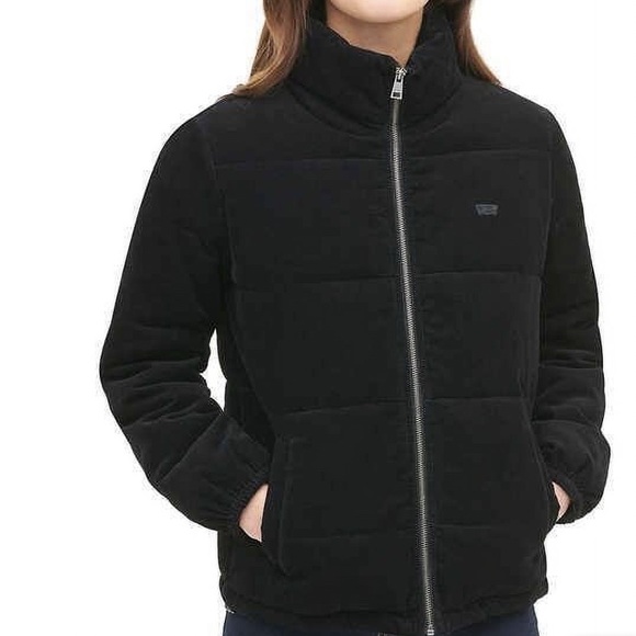 NWT LEVIS WINTER PUFFER BLACK CORDUROY SMALL JACKET NEW NWT - Picture 9 of 9